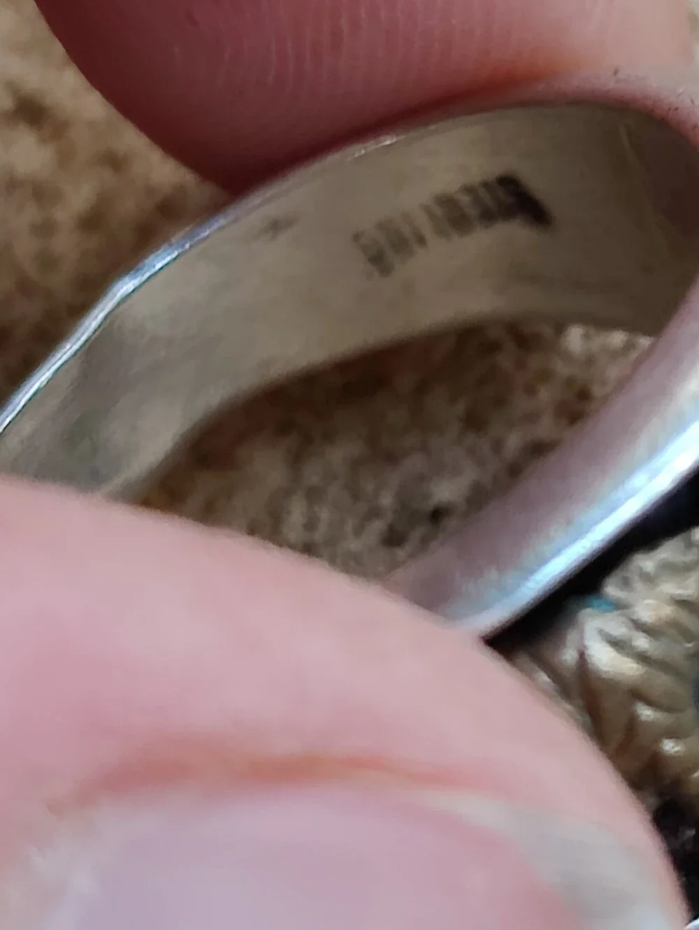 🦓 Navajo TED Ott sterling silver zebra ring